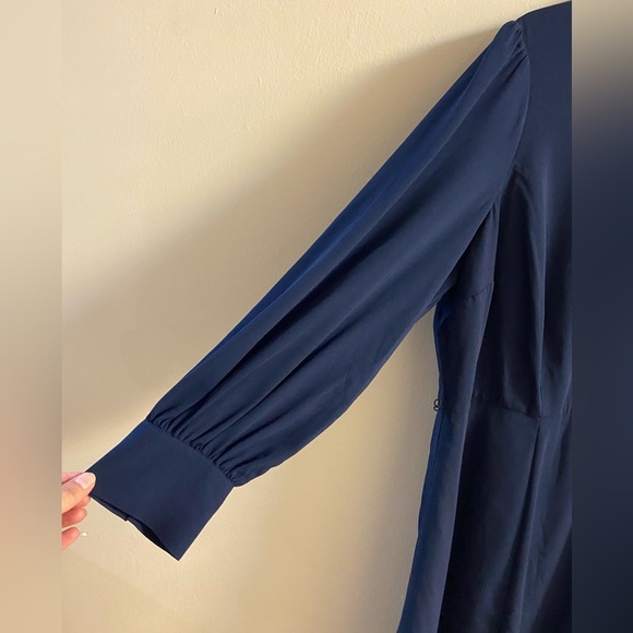ModCloth Keyhole Navy Midi Dress Long Sleeve Size 22 NWT - Picture 8 of 13